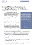 Cover page: Arts and Cultural Institutions in Los Angeles: Patterns of Utilization