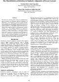 Cover page: The Misattribution of Relations in Similarity Judgments of Person Concepts