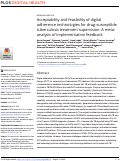 Cover page: Acceptability and feasibility of digital adherence technologies for drug-susceptible tuberculosis treatment supervision: A meta-analysis of implementation feedback.