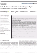 Cover page: Early life stress sensitizes individuals to the psychological correlates of mild fluctuations in inflammation.