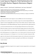 Cover page: Least Squares Magnetic-Field Optimization for Portable Nuclear Magnetic Resonance Magnet Design