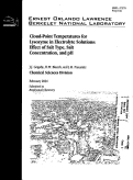 Cover page: Cloud-point temperatures for lysozyme in electrolyte solutions: Effect of salt type, salt concentration, and pH