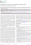 Cover page: Draft Genome Sequence of Fructophilic Lactobacillus florum