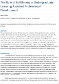 Cover page of The Role of Fulfillment in Undergraduate Learning Assistant Professional Development