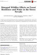 Cover page: Managed Wildfire Effects on Forest Resilience and Water in the Sierra Nevada