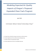 Cover page of Modeling Expected Air Quality Impacts of Oregon’s Proposed Expanded Clean Fuels Program