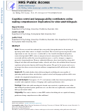 Cover page: Cognitive control and language ability contribute to online reading comprehension: Implications for older adult bilinguals.