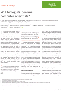 Cover page: Will biologists become computer scientists?
