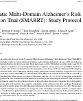 Cover page: Systematic Multi-Domain Alzheimer’s Risk Reduction Trial (SMARRT): Study Protocol