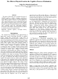 Cover page: The Effect of Physical Load in Cognitive Process of Estimation