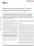 Cover page: Advancing the understanding of autism disease mechanisms through genetics