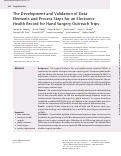 Cover page: The Development and Validation of Data Elements and Process Steps for an Electronic Health Record for Hand Surgery Outreach Trips.