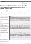 Cover page: Performance evaluation of cetacean species distribution models developed using generalized additive models and boosted regression trees.