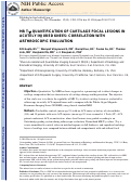 Cover page: MR T1ρ quantification of cartilage focal lesions in acutely injured knees: correlation with arthroscopic evaluation