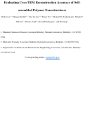 Cover page: Evaluating Cryo‐TEM Reconstruction Accuracy of Self‐Assembled Polymer Nanostructures
