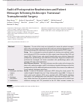 Cover page: Audit of Postoperative Readmissions and Patient Messages following Endoscopic Transnasal Transsphenoidal Surgery