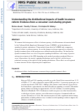 Cover page: Understanding the distributional impacts of health insurance reform: Evidence from a consumer cost-sharing program.