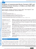 Cover page: Reliability of Semiautomated Kinetic Perimetry (SKP) and Goldmann Kinetic Perimetry in Children and Adults With Retinal Dystrophies