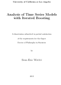 Cover page: Analysis of Time Series Methods with Iterated Boosting