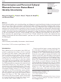 Cover page of Discrimination and Perceived Cultural Mismatch Increase Status-Based Identity Uncertainty.