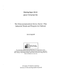 Cover page: The Telecommunications Service Sector: The Industrial Trends and Prospects for Oakland