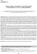 Cover page: Urinary Iodine, Perchlorate, and Thiocyanate Concentrations in U.S. Lactating Women