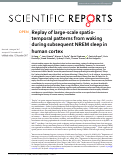 Cover page: Replay of large-scale spatio-temporal patterns from waking during subsequent NREM sleep in human cortex