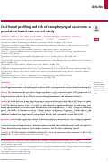 Cover page: Oral fungal profiling and risk of nasopharyngeal carcinoma: a population-based case-control study.