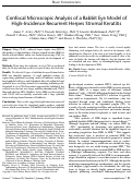 Cover page: Confocal Microscopic Analysis of a Rabbit Eye Model of High-Incidence Recurrent Herpes Stromal Keratitis