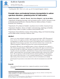 Cover page: Prenatal Stress and Maternal Immune Dysregulation in Autism Spectrum Disorders: Potential Points for Intervention.