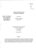 Cover page: A survey of system-level specification languages