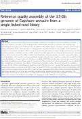 Cover page: Reference quality assembly of the 3.5-Gb genome of Capsicum annuum from a single linked-read library.