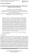 Cover page: Leveraging the potential of geospatial annotations for collaboration: a communication theory perspective