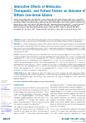 Cover page: Interactive Effects of Molecular, Therapeutic, and Patient Factors on Outcome of Diffuse Low-Grade Glioma