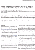 Cover page: Selective Localization of Arc mRNA in Dendrites Involves Activity- and Translation-Dependent mRNA Degradation