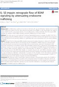 Cover page: IL-1β impairs retrograde flow of BDNF signaling by attenuating endosome trafficking