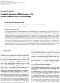 Cover page: Scalable Coverage Maintenance for Dense Wireless Sensor Networks