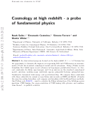 Cover page: Cosmology at high redshift - A probe of fundamental physics
