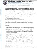 Cover page: White Matter Associations With Performance Validity Testing in Veterans With Mild Traumatic Brain Injury