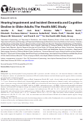 Cover page: Hearing Impairment and Incident Dementia and Cognitive Decline in Older Adults: The Health ABC Study