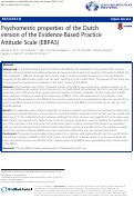 Cover page: Psychometric properties of the Dutch version of the Evidence-Based Practice Attitude Scale (EBPAS)