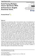 Cover page: Field-Testing Multiple-Choice Questions With AI Examinees: English Grammar Items.