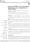 Cover page: Impact of COVID-19 on Acute Stroke Presentation at a Comprehensive Stroke Center.