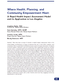 Cover page: Where Health, Planning, and Community Empowerment Meet: A Rapid Health Impact Assessment Model and its Application in Los Angeles