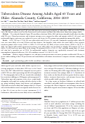 Cover page: Tuberculosis Disease Among Adults Aged 65 Years and Older: Alameda County, California, 2016-2019.