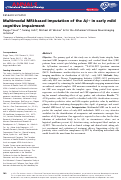 Cover page: Multimodal MRI‐based imputation of the Aβ+ in early mild cognitive impairment