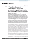 Cover page: PIP-seq identifies novel heterogeneous lung innate lymphocyte population activation after combustion product exposure.