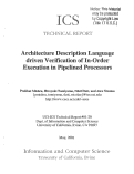Cover page: Architecture description language driven verification of in-order execution in pipelined processors