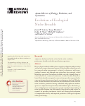 Cover page: Evolution of Ecological Niche Breadth