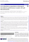 Cover page: Low-abundance populations distinguish microbiome performance in plant cell wall deconstruction